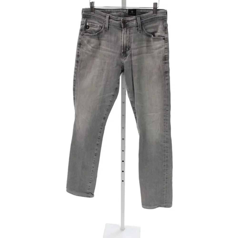 AG Adriano Goldschmied Mens Gray Straight Jeans Cotton Blend Button Fly Size 30